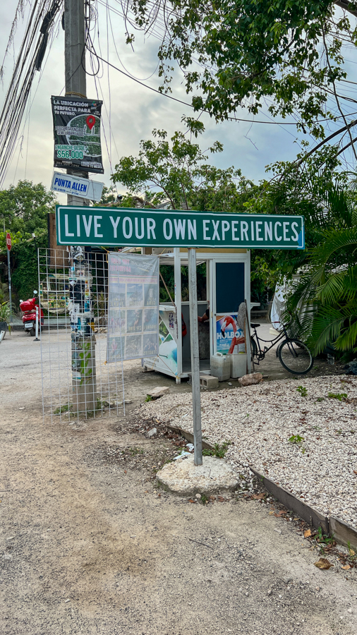 Live your own experiences sign